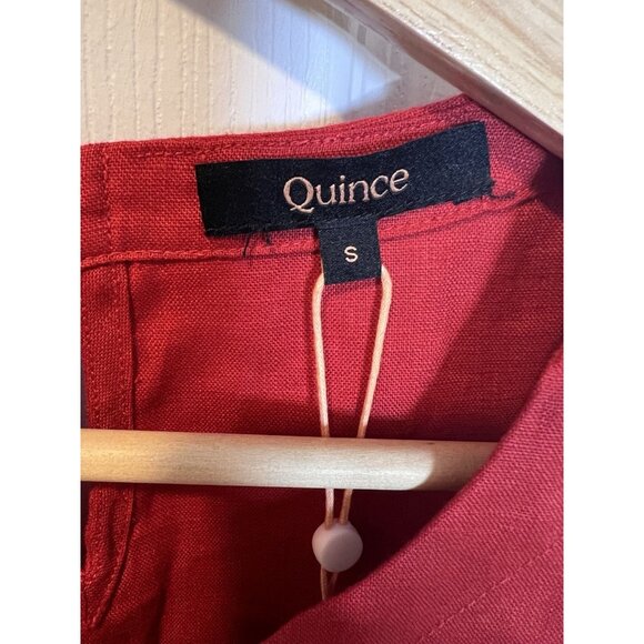 Quince 100% European Linen Tank Chile Red Size Small Classic Quiet Luxury NWT - Picture 6 of 10